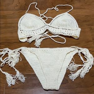 Never worn Crochet bikini set